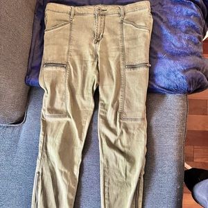 Army Green Mid Rise Jeans